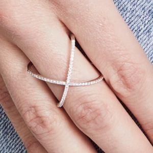 EF collection white gold x ring